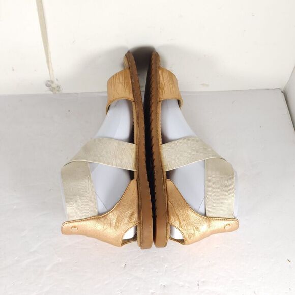 Sorel Women's Ella US8 Natural Rose Gold Leather Crisscross Strap Flat Sandals - Picture 11 of 16